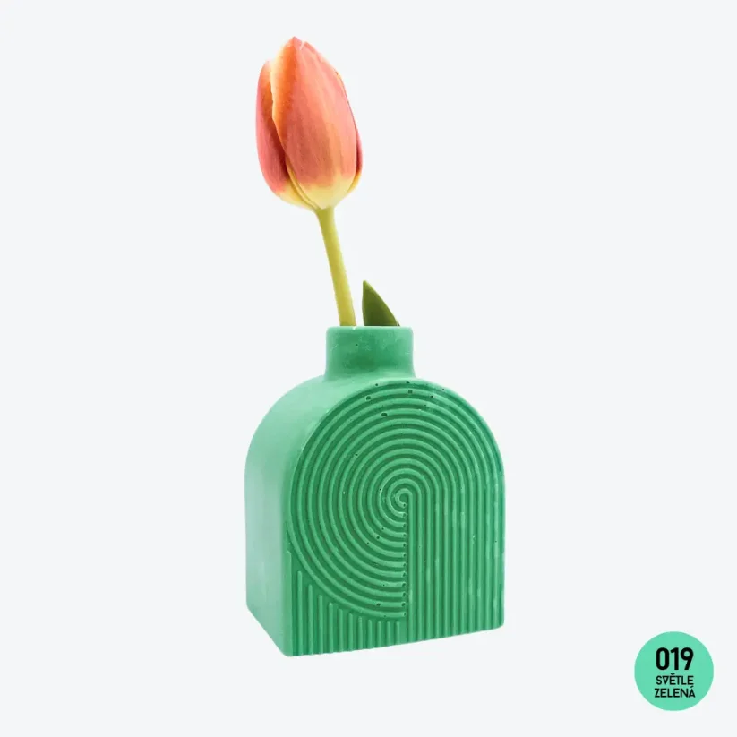 Designová betonová váza, Ebbing - Barva: Světle zelená (019)